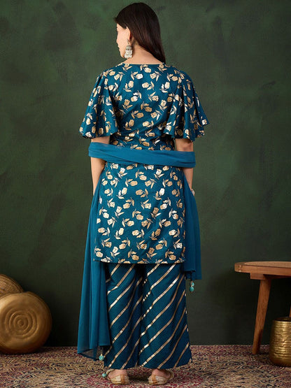 Dhiyona SN Embroidered Kurta & Palazzo With Dupatta