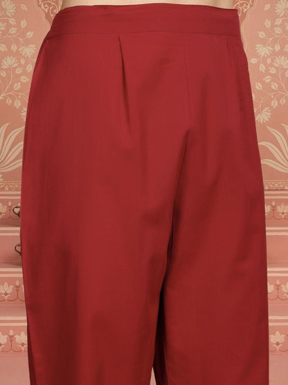 Printed Mandarin Collar Kurta & Trousers