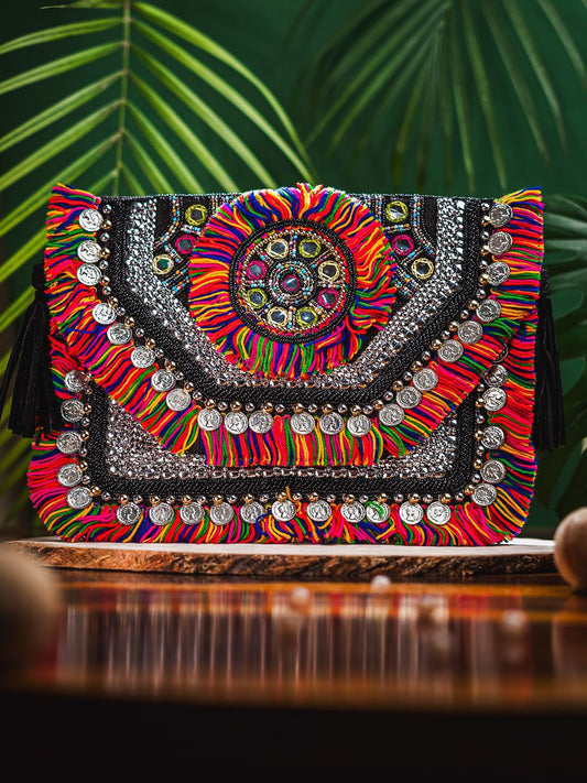 Dhiyona NR Embellished Foldover Clutch