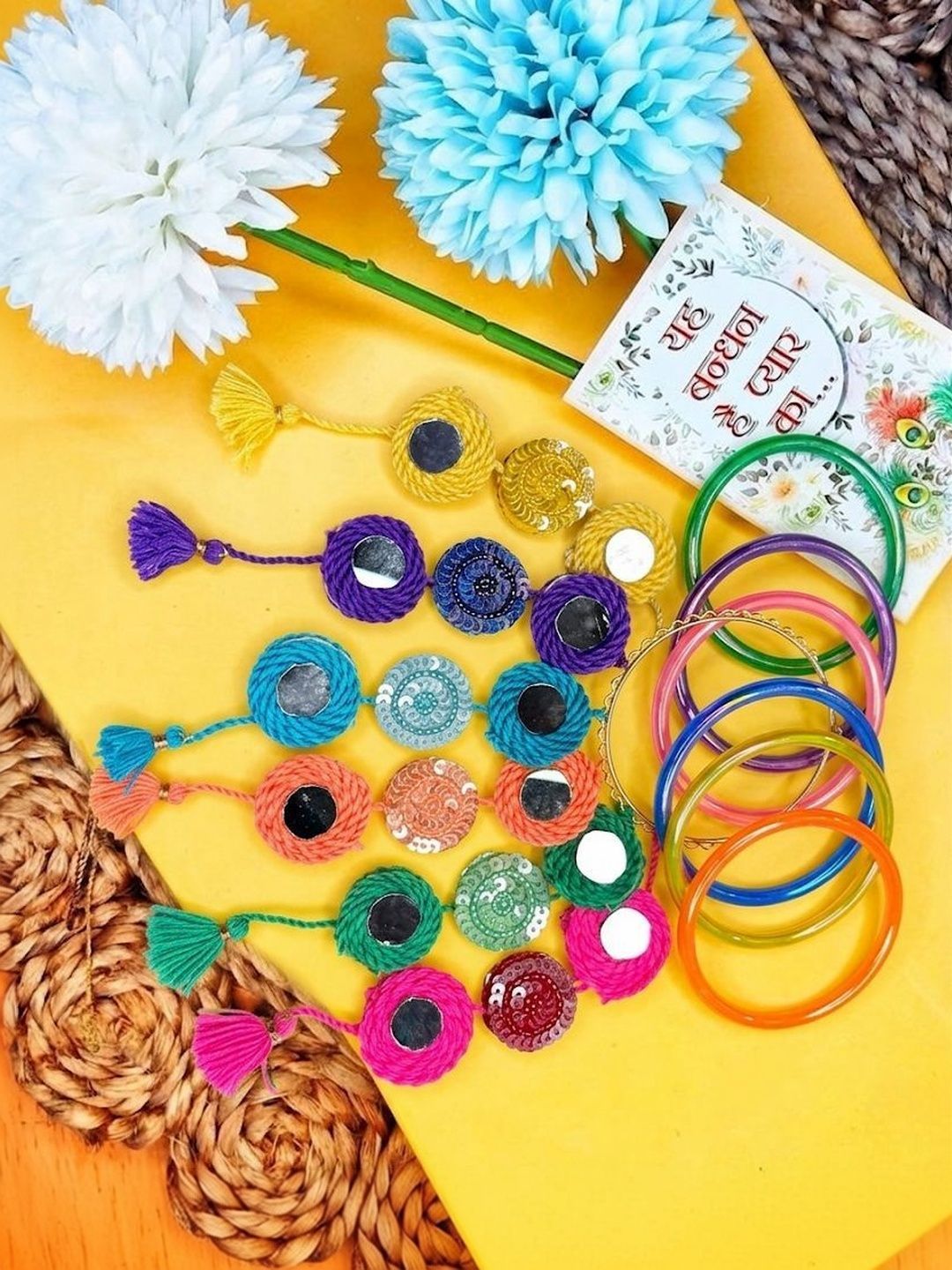 Dhiyona Set Of 2 Bangle Style Handcrafted Bhaiya Bhabhi Rakhi