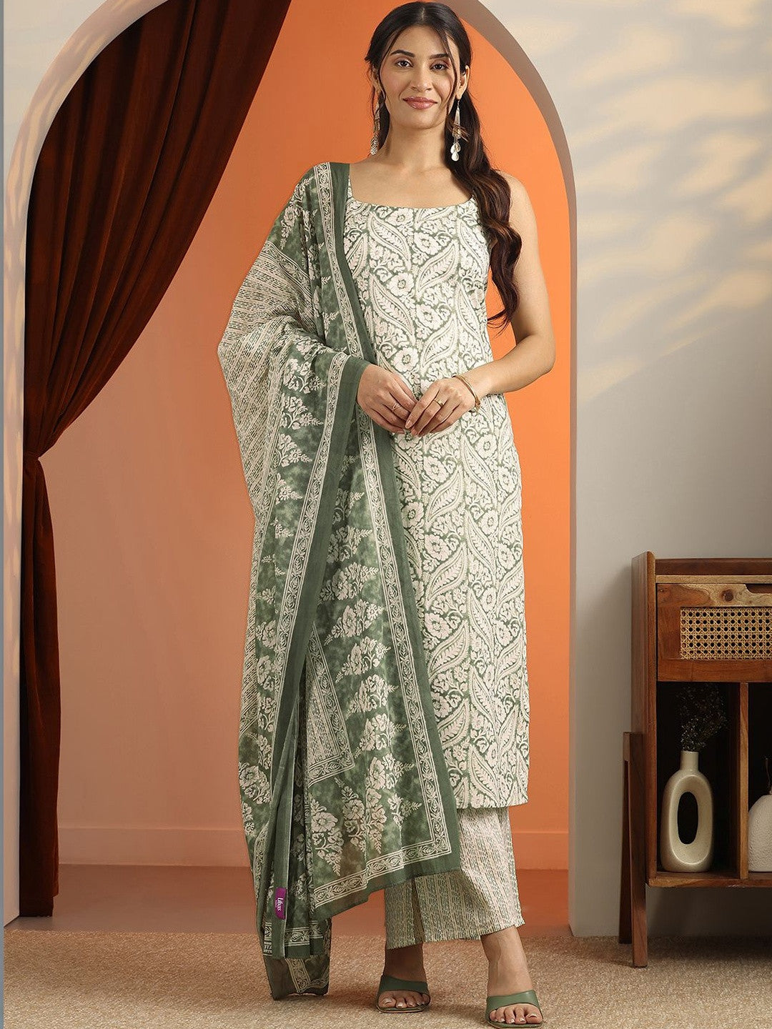 Women Ethnic Motifs Printed Regular Kurta with Palazzos & With Dupatta