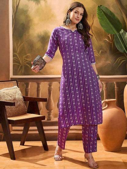 Women's Printed Straight Kurta & Trousers