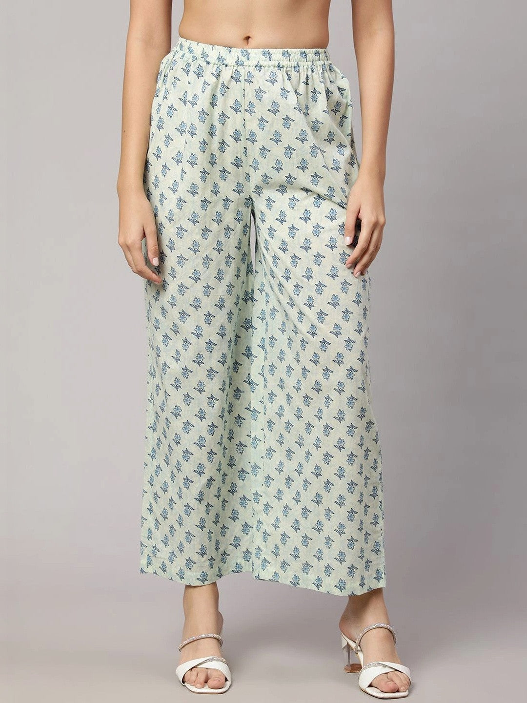 Women Floral Printed Regular Pure Cotton Kurta with Palazzos & With Dupatta