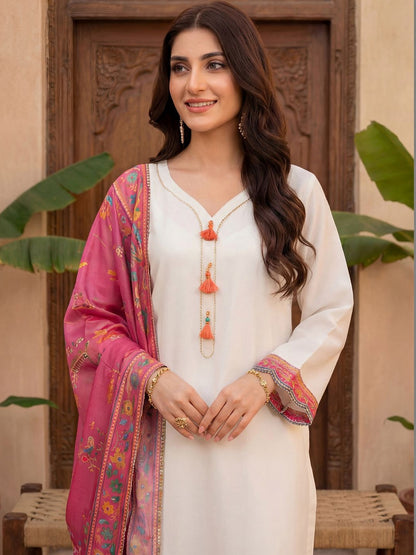 Women Ethnic Motifs Embroidered Regular Gotta Patti Kurta with Trousers & With Dupatta