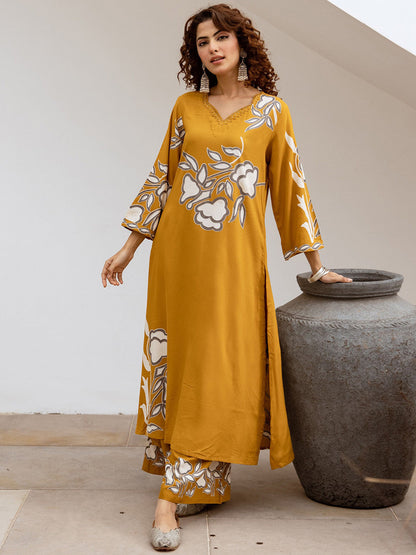 Printed Straight Kurta & Palazzo