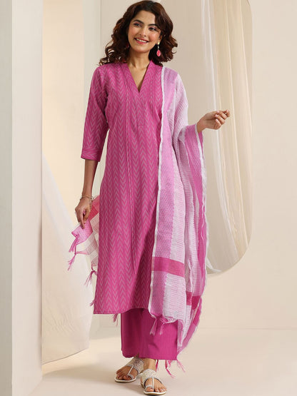 Women Ethnic Motifs Printed Regular Kurta with Trousers & With Dupatta