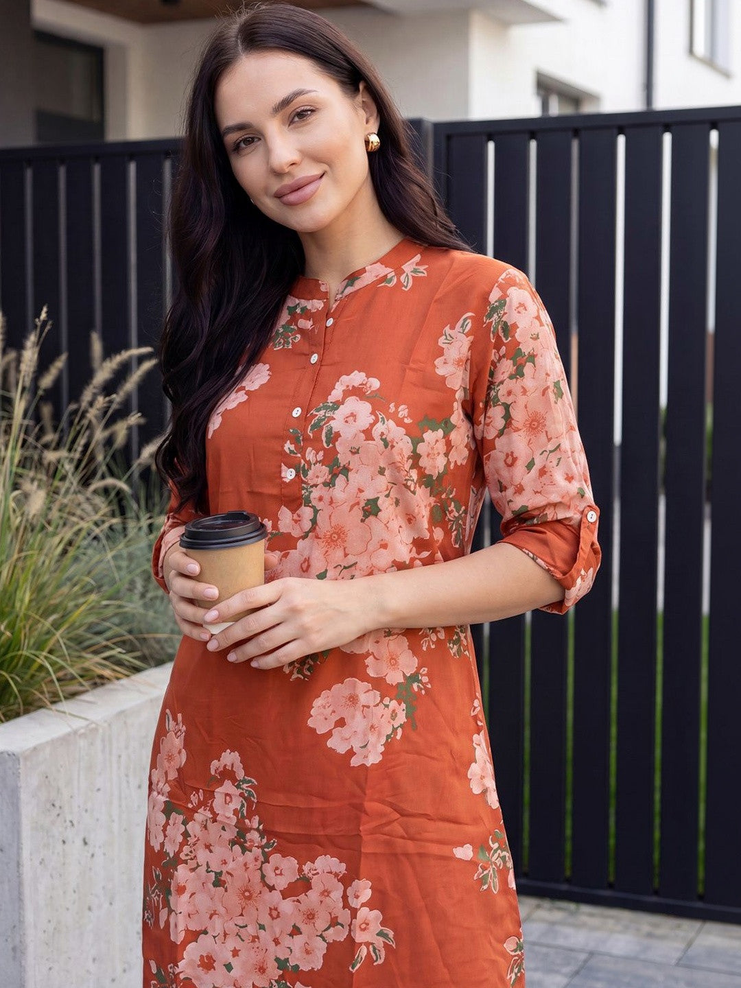 Women Floral Printed Regular Kurta with Palazzos
