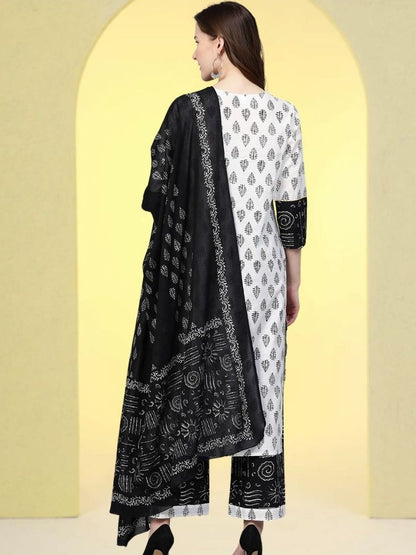 Dhiyona KL Women Ethnic Motifs Printed Regular Kurta with Palazzos & Dupatta