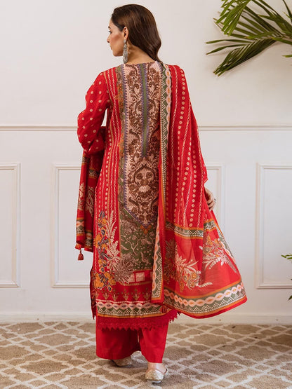 Dhiyona KL Women Floral Printed Kurta with Palazzo & Dupatta