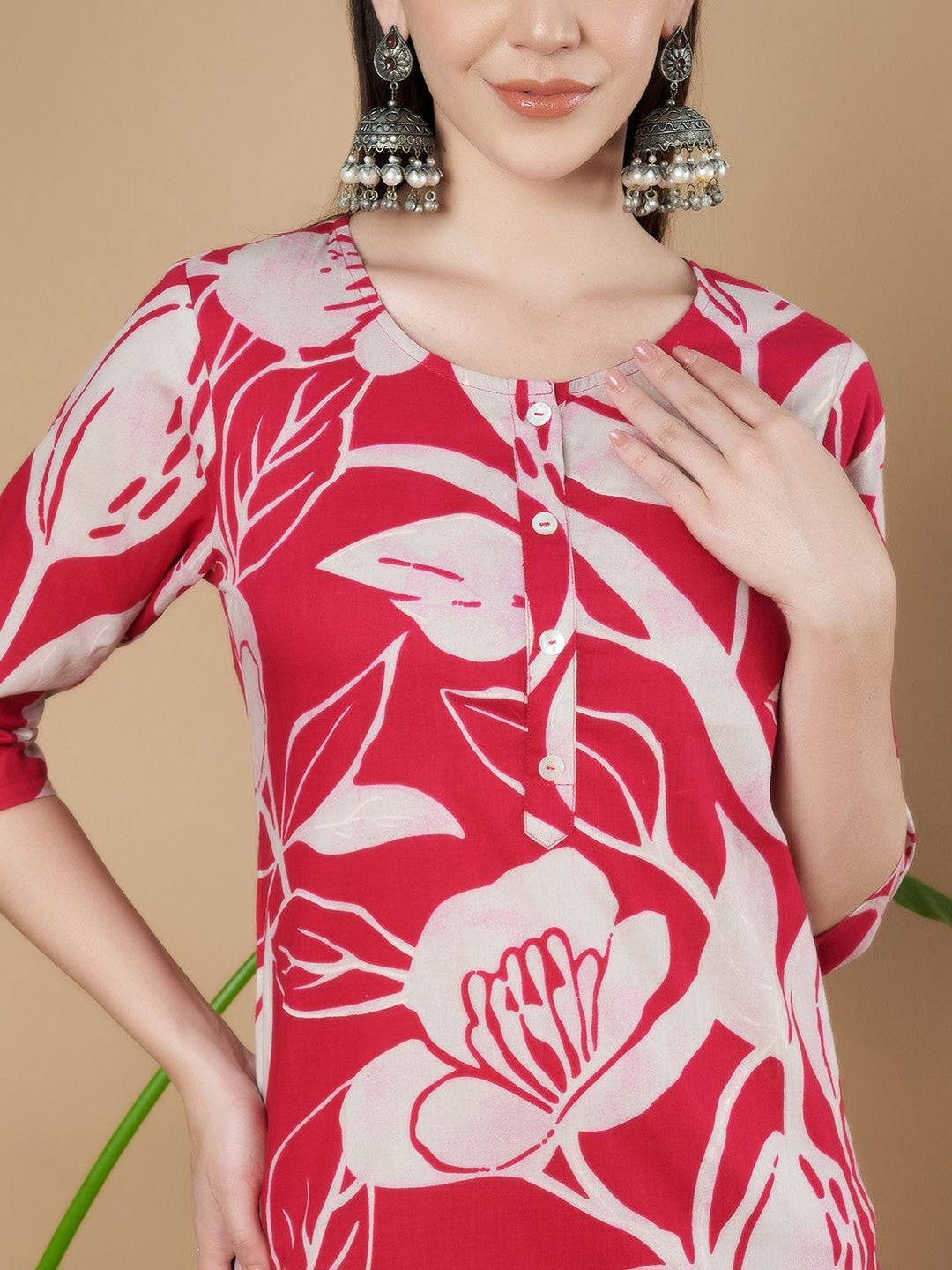 Women Floral Printed Regular Pure Cotton Kurta with Palazzos