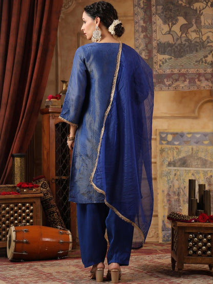 Dhiyona SC Women Embroidered Regular Kurta with Sharara & Dupatta