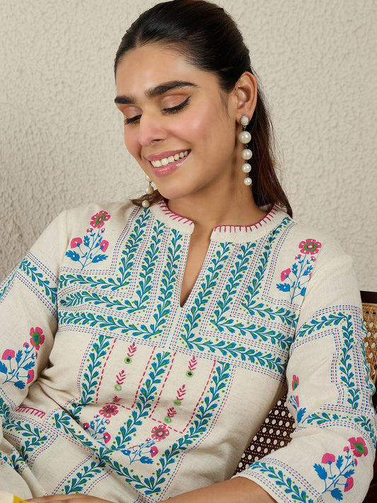Dhiyona IE Printed Pure Cotton Top With Trouser Co-Ords