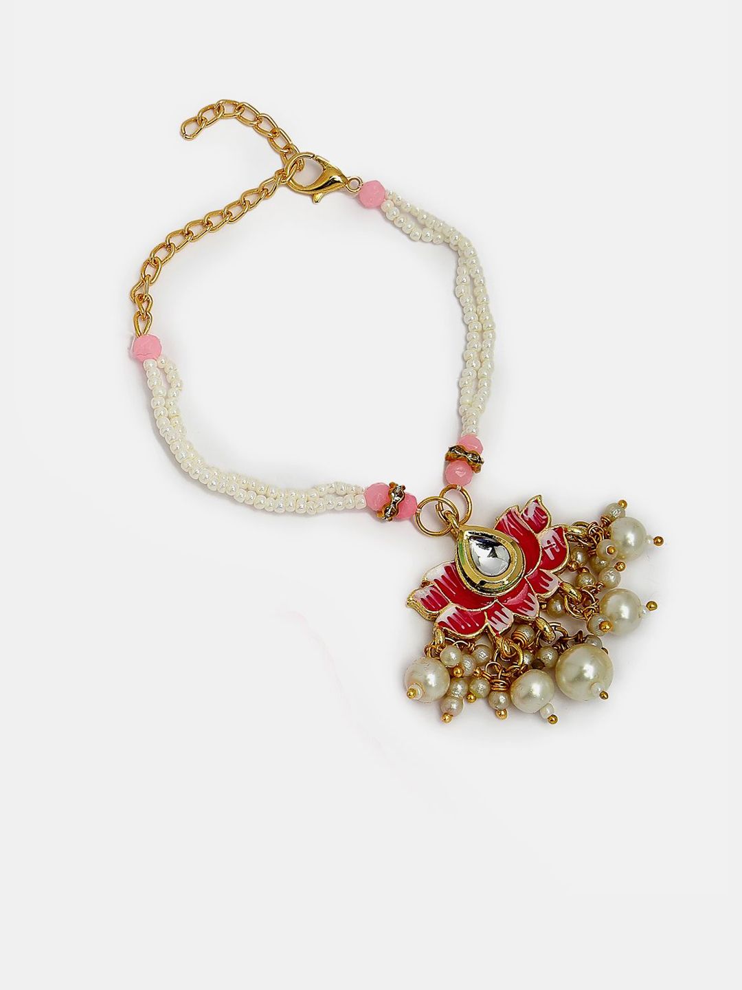Dhiyona Pack Of 2 Kundan Studded & Beaded Bhaiya Bhabhi Rakhi With Roli Chawal