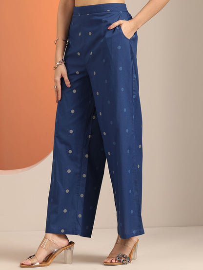 Geometric Printed Shoulder Straps Straight Kurta With Trouser