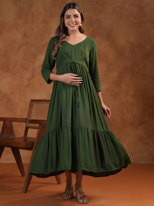 Dhiyona AY Women's Fit & Flared Maternity Ethnic Dresses