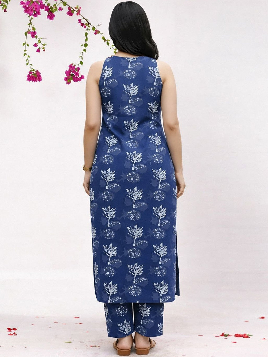 Printed Pure Cotton Round Neck Kurta & Trousers