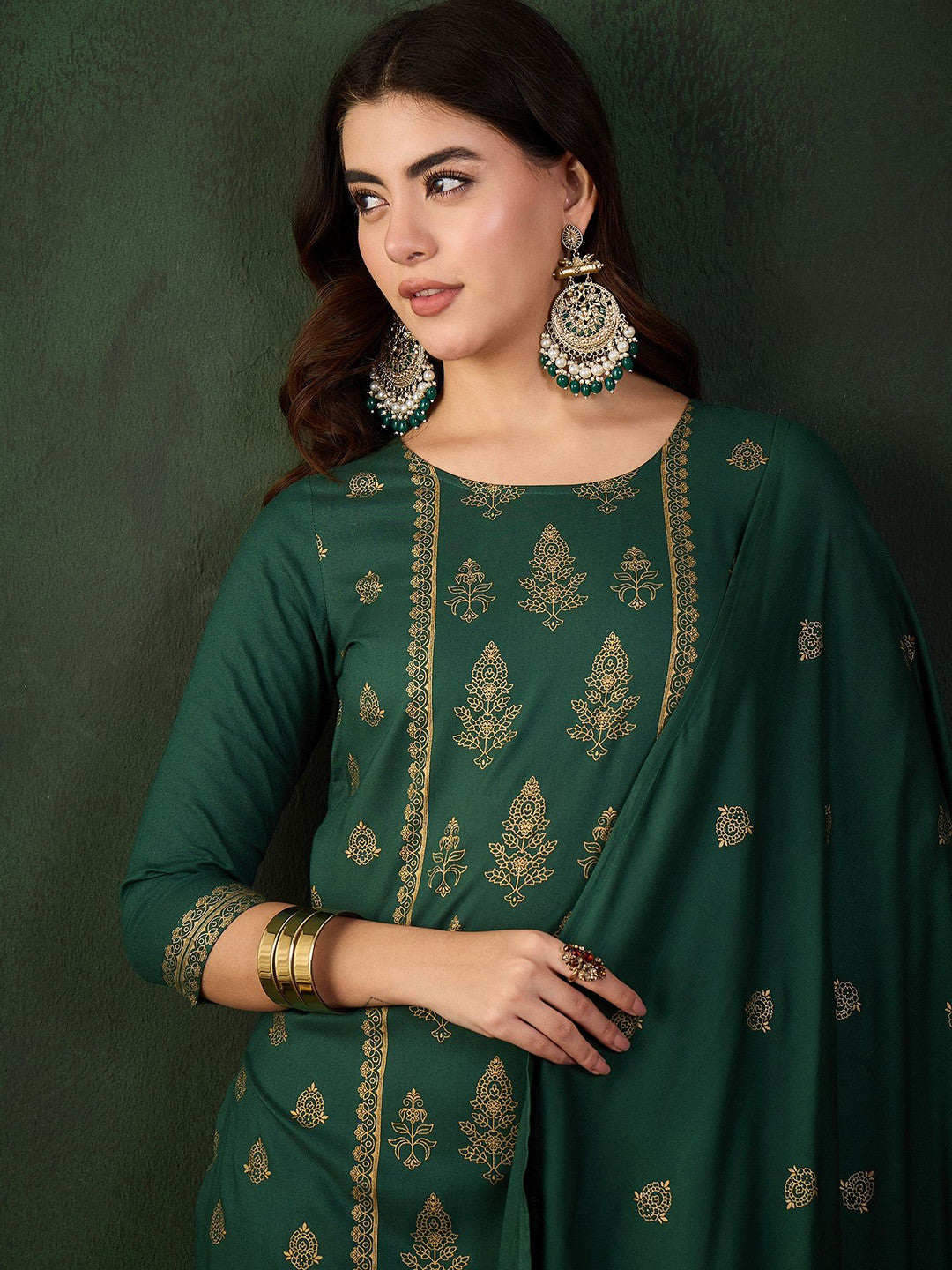 Printed Kurta & Trouser With Dupatta
