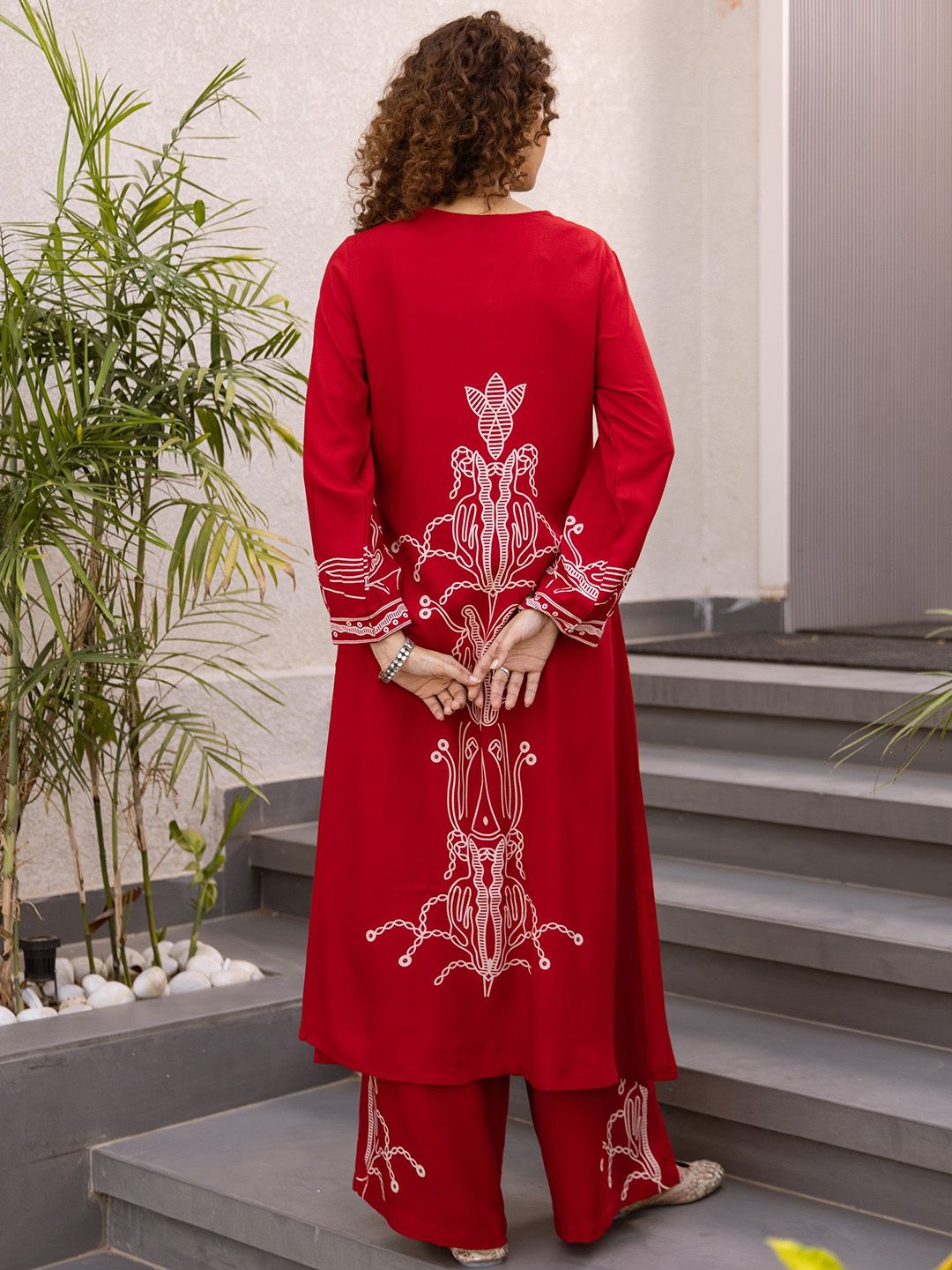 Dhiyona SN Women's Printed Straight Kurta & Palazzos