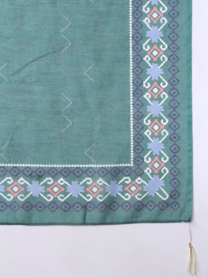 Women Ethnic Motifs Embroidered Regular Thread Work Kurta with Trousers & Dupatta