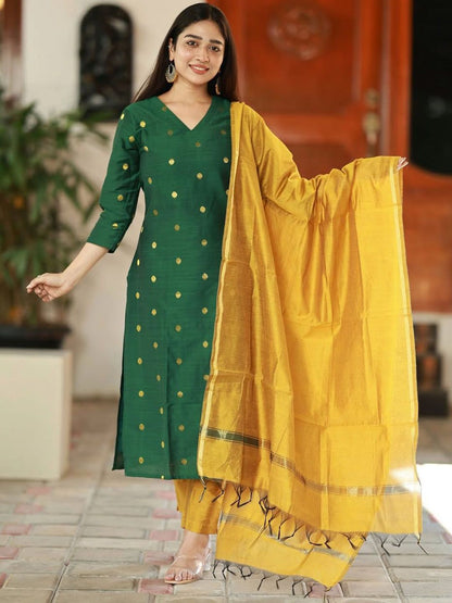 Dhiyona KL Women Regular Kurta with Trousers & With Dupatta Kurta Sets