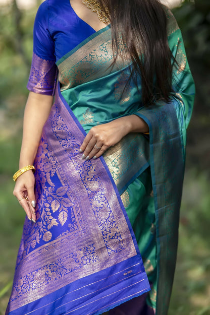 Women Krishna Rama Saree With Unstiched Blouse