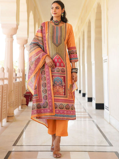Dhiyona KL Women Ethnic Motifs Printed Kurta with Trousers & Dupatta