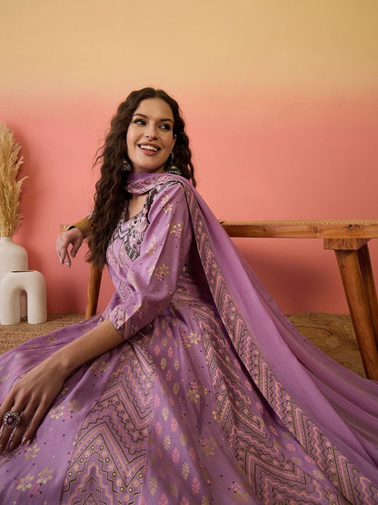 Dhiyona SN Alia Cut Embroidered Kurta & Palazzo With Dupatta