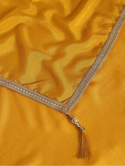 Dhiyona SO Women's Women Embroidered Regular Mirror Work Kurta with Palazzos & Dupatta