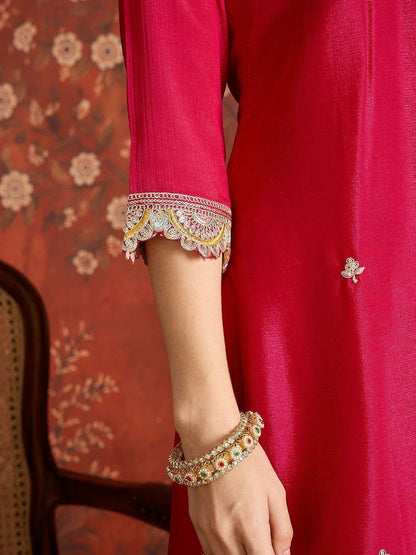 Women Ethnic Motifs Embroidered Regular Kurta with Sharara & With Dupatta