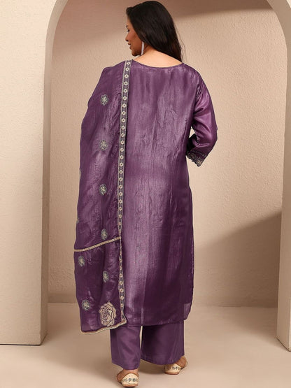 Dhiyona Women's Ethnic Motifs Printed Regular Thread Work Kurta with Palazzos & With Dupatta