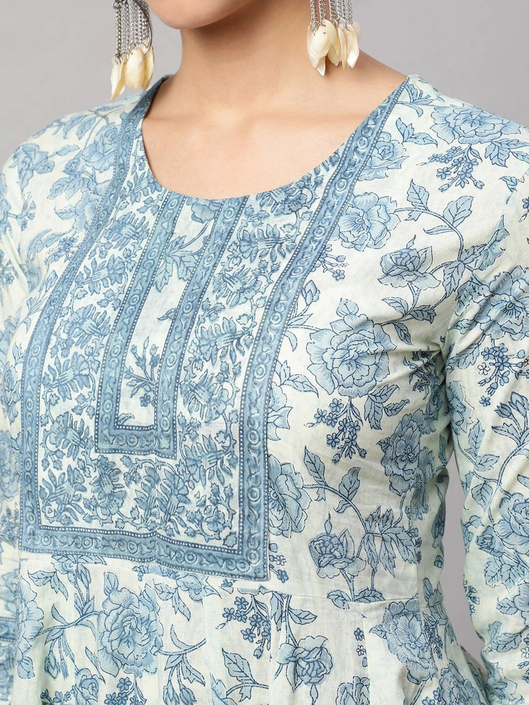 Women Floral Printed Regular Pure Cotton Kurta with Palazzos & With Dupatta