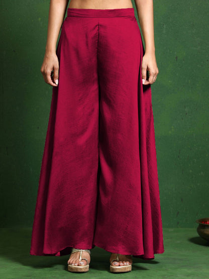 Dhiyona VA Woven Design Layered V-Neck Zari Kurta With Sharara & Dupatta