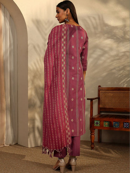 Women Ethnic Motifs Printed Regular Thread Work Kurta with Trousers & With Dupatta