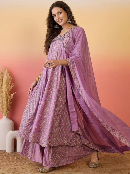 Dhiyona SN Alia Cut Embroidered Kurta & Palazzo With Dupatta