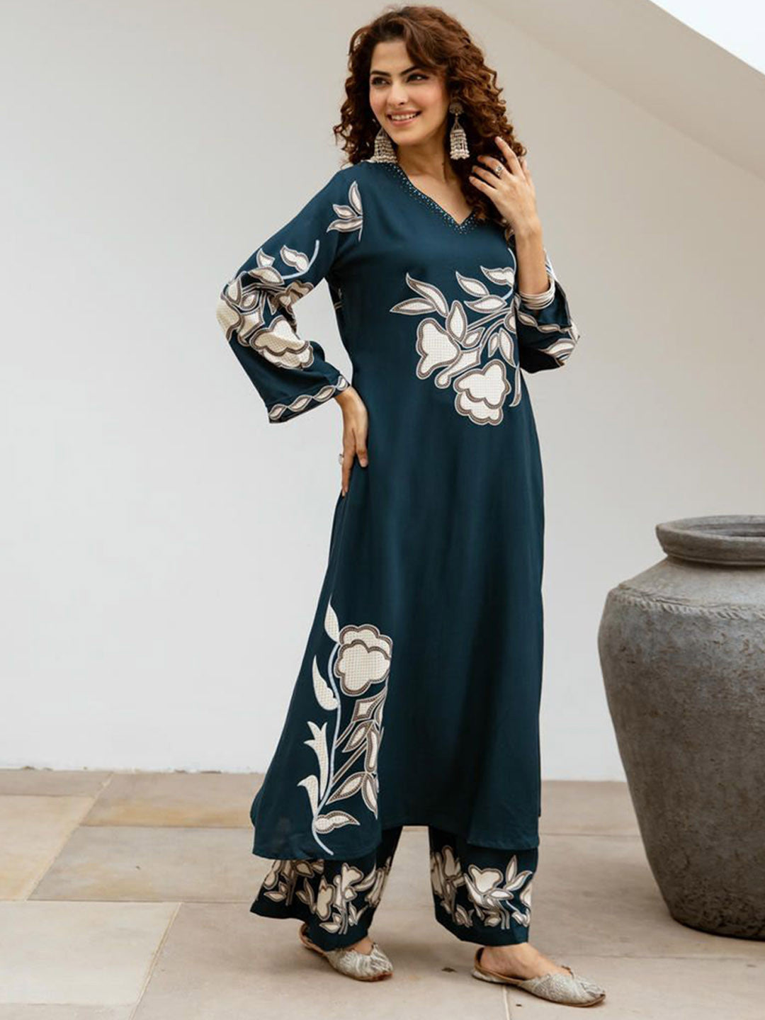 Women Floral Printed Kurta with Palazzo