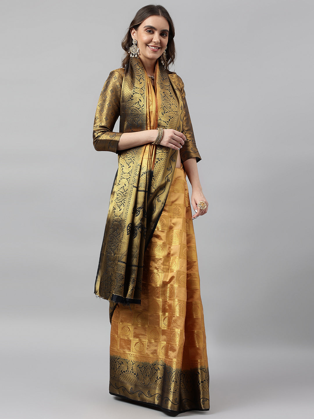 Dhiyona RV Women's Banarasi Silk With Jacquard Print Saree  ( KVD1141 )