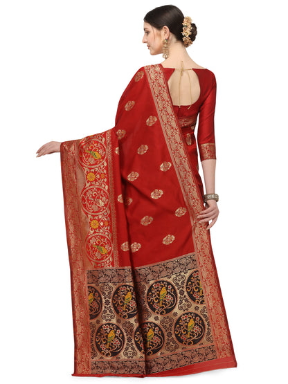 Dhiyona RV Women's Banarasi Cotton silk  With Zari weaving Saree  ( KVD1158 )