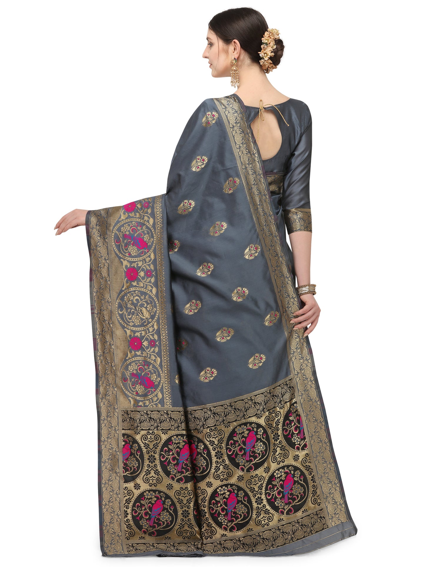 Dhiyona RV Women's Banarasi Cotton silk  With Zari weaving Saree  ( KVD1161 )