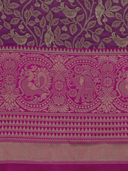Dhiyona RV Women's Banarasi Silk With silver Zari weaving Saree  ( KVD1185 )