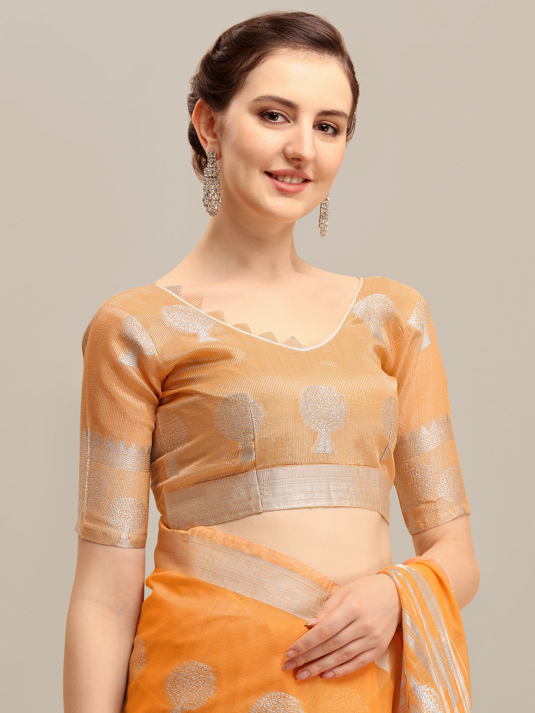 Dhiyona RV Women's Banarasi Cotton Silk With Silver Zari weaving Saree  ( KVD1199 )
