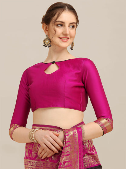 Dhiyona RV Women's Banarasi Jacquard With Zari Weaving And Kutchi Embroidered Saree  ( KVD1264 )