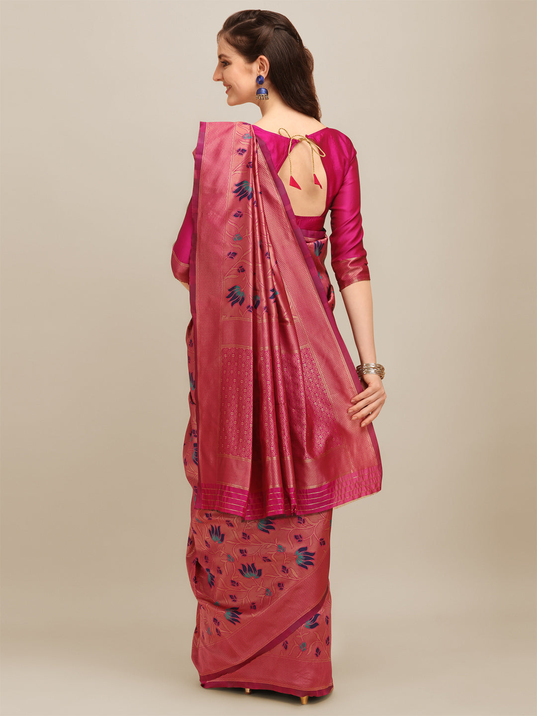 Dhiyona RV Women's Banarasi Cotton Silk With Zari Weaving  Saree With Blouse  ( KVD1271 )