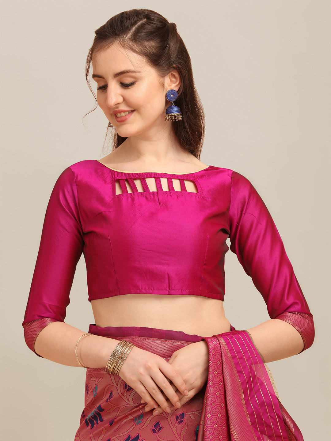 Dhiyona RV Women's Banarasi Cotton Silk With Zari Weaving  Saree With Blouse  ( KVD1271 )