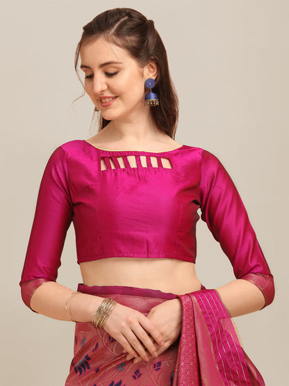 Dhiyona RV Women's Banarasi Cotton Silk With Zari Weaving  Saree With Blouse  ( KVD1271 )