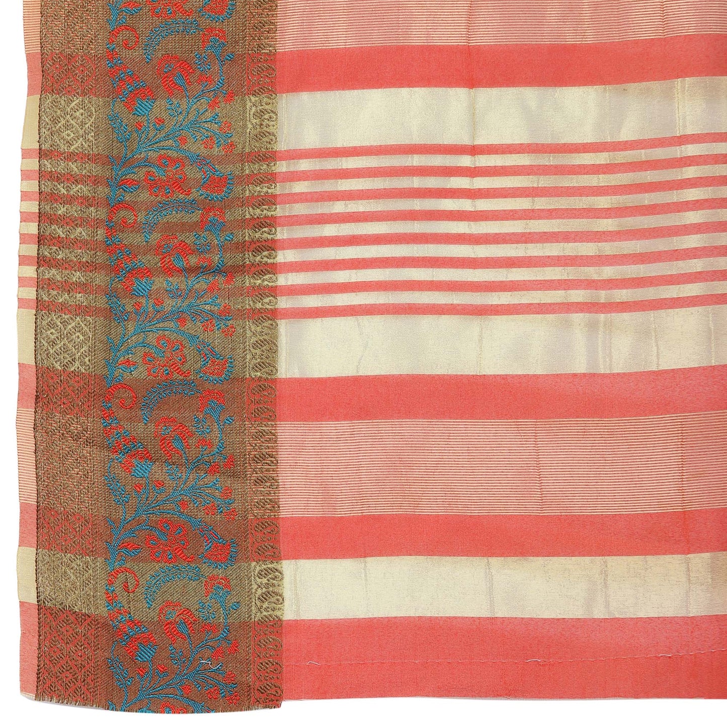 Dhiyona RV Women's Assam Cotton Silk With Embroidered And Zari Broad Border Saree  ( KVD1325 )