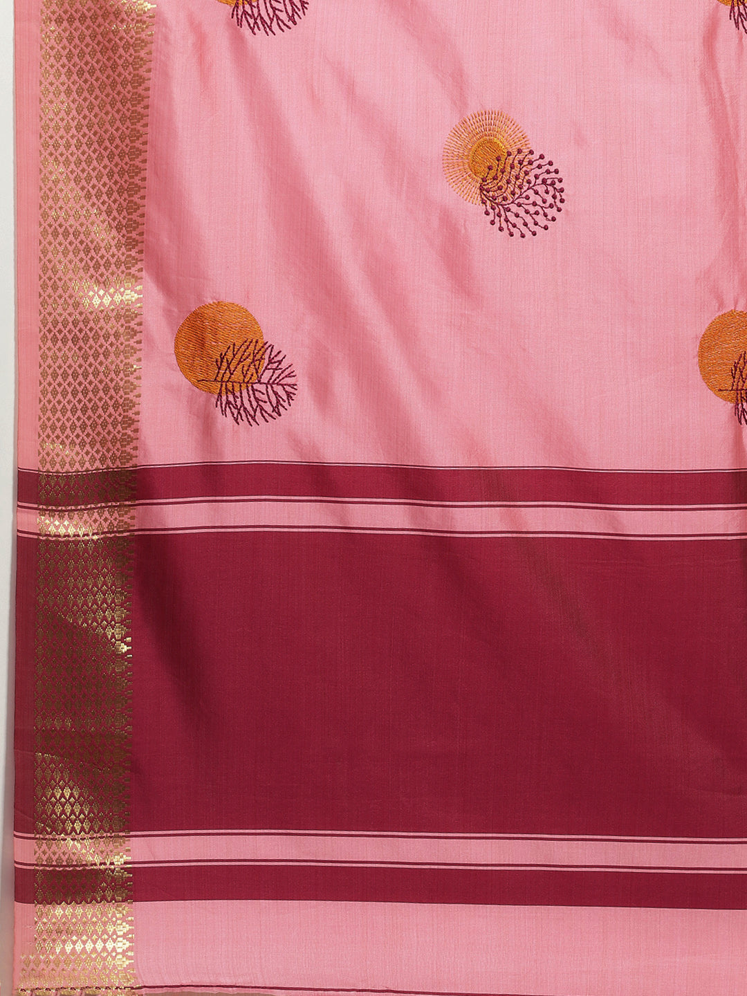 Arriva Fab  Women's Elegant Soft Cotton Silk Saree with Zari Weaving & Contrast Pallu With Blouse  ( KVD1854 )