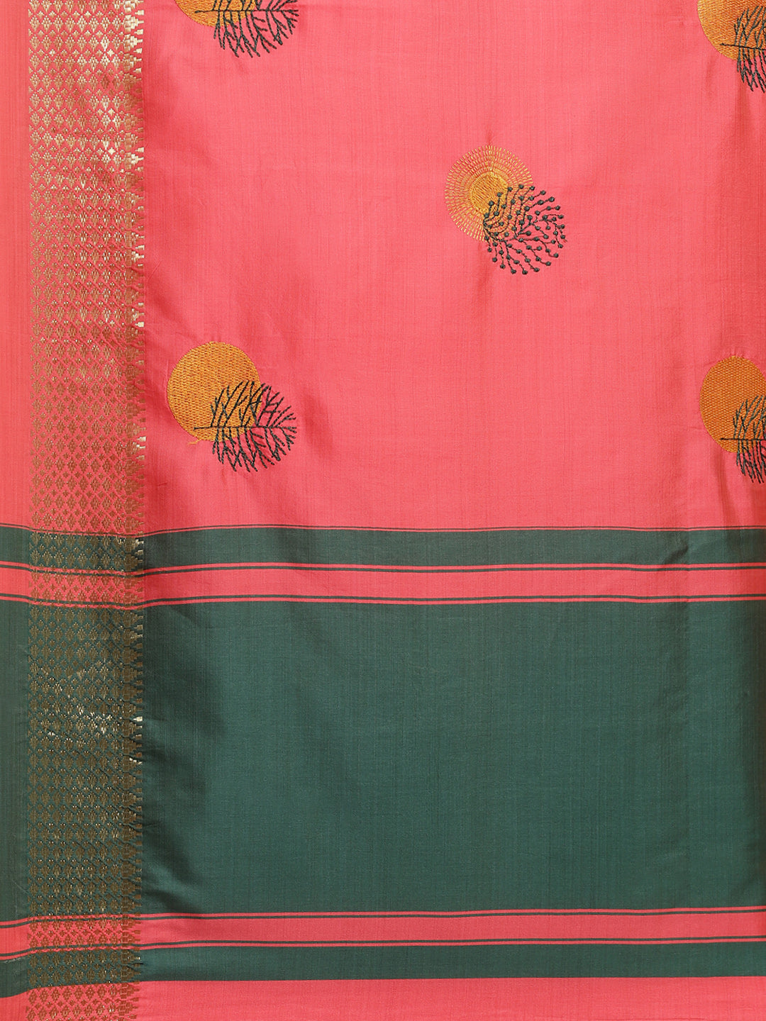 Arriva Fab  Women's Elegant Soft Cotton Silk Saree with Zari Weaving & Contrast Pallu With Blouse  ( KVD1855 )