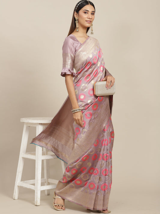 Dhiyona RV Women's Exquisite Banarasi Jacquard Handloom Silk Saree with Blouse ( KVD1865 )