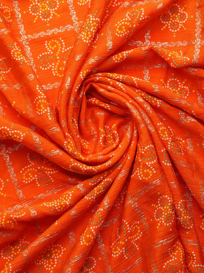 Dhiyona RV Women's Elegant Viscose Georgette Bandhani Saree With Blouse ( KVD1873 )