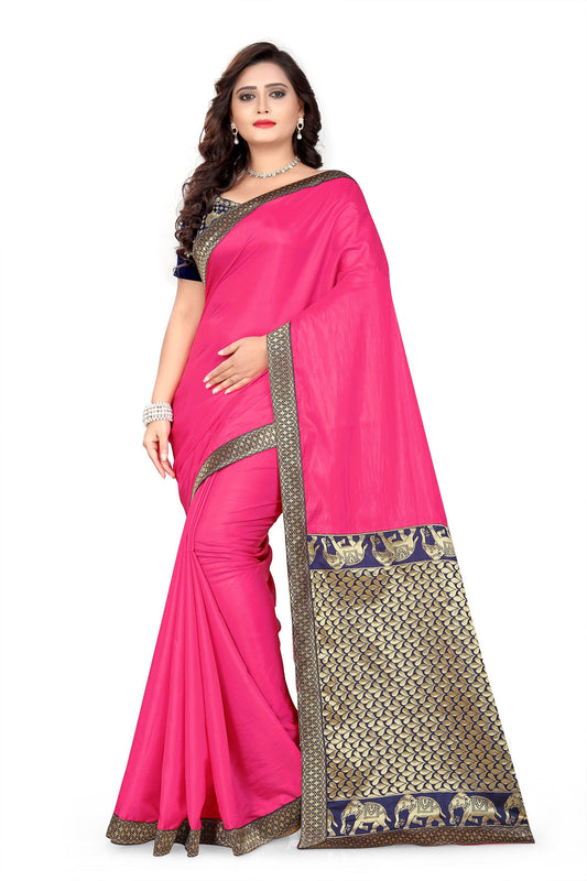 Dhiyona RV Women's Designer Paper Silk Jacquard Saree with Cotton Blouse ( KVD369 )